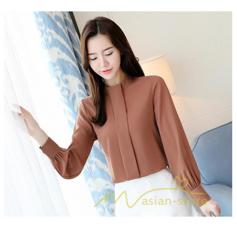 在庫ある | 短納期シフォンブラウスレディース 無地シャツ ビジネスブラウストップス オフィスフォーマルシャツブラウス 薄手 春夏衣装 通学通勤 エレガント 着痩せ OL