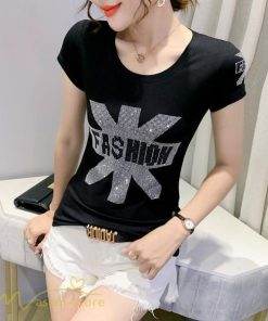 ｔシャツ・カットソー | カットソー レディース トップス Tシャツ 夏コーデ 半袖 丸首 夏新作 サマー キラキラ おしゃれ カジュアル 2021 大きいサイズ XXXL お出かけ 韓国風 インナー