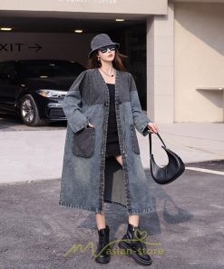 オーバーオール サロペット | デニム コート レディース ロングコート アウター 春夏 20代 30代 40代 フード付き カジュアル スプリングコート 通勤 大きいサイズ 大きいサイズ