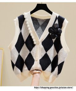 ベスト | ニットレディース トップス Vネック タンクトップ ノースリーブ 袖なし インナー ニット 重ね着風 レイヤード風 20代30代 セーター 女ニット