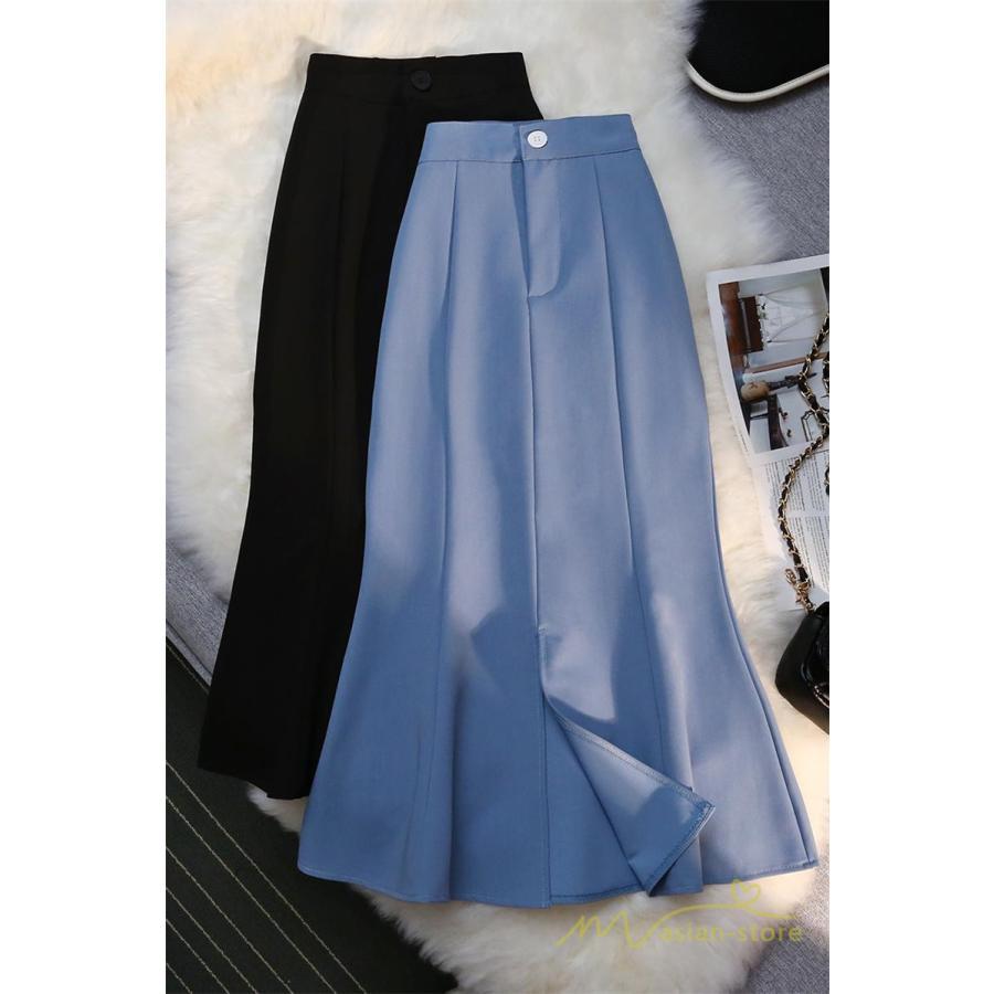 スカート | フレア ロング マーメイドマキシ丈 ロングスリット ハイウエスト Aラインレディース ボトムス 新作 きれいめ 上品