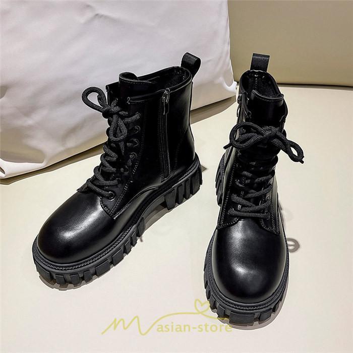 ショートブーツ | ブーツ レディース 黒 低反発 黄色 白 編み上げ 歩きやすい 足が痛くならない 厚底 おしゃれ 春 50代 40代 秋 30代 新作 20代