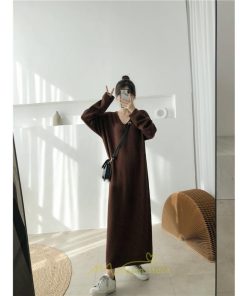 ニットワンピース | レディース 冬 きれいめ ニットフレア ロング おしゃれ 秋冬 長袖 送料無料 可愛い 萌え袖 上品 秋冬コーデ 20代30代40代50代 がーりー