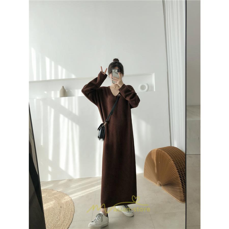 ニットワンピース | レディース 冬 きれいめ ニットフレア ロング おしゃれ 秋冬 長袖 送料無料 可愛い 萌え袖 上品 秋冬コーデ 20代30代40代50代 がーりー