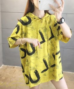 ｔシャツ・カットソー | Tシャツ パーカー レディース ゆったり 半袖 プリント フード付き 可愛い 大きいサイズ 上品 夏服 体型カバー カットソー 薄手 カジュアル 上品 おしゃれ