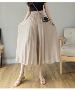 新作 | リネンパンツ 夏 ガウチョパンツ スカーチョ 体型カバー ワイドパンツ レディース ガウチョ ボトムス ゆったり 涼しい キュロット 春夏 ウエストゴム ズボン