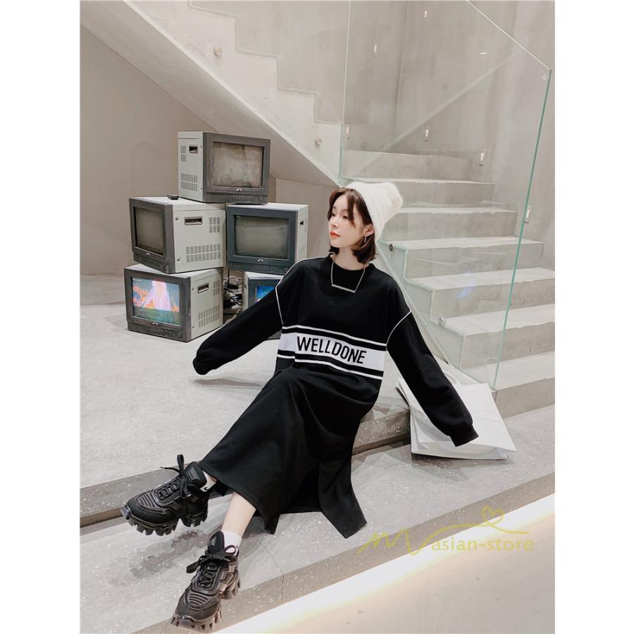 マキシ | 黒ワンピース 長袖ワンピース 秋物 レディース ロングワンピース ゆったり 大きいサイズ 裾スリット 30代40代 大人 ワンピース かわいい 通学通勤 20代50代