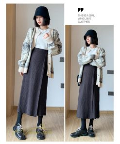 スカート | 妊婦服 マタニティシンプル 秋 冬 コーデ 着痩せ ニット妊婦 産前 産後 大きいサイズ ソフト ウエスト調整 お出かけ 秋 柔らか