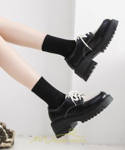 ローファー | 厚底 レディース 編み上げ 学生 通勤 通園 通学 靴 入学 スクール ハロウィン 学園祭 コスプレ 痛くない 疲れにくい 柔らかい 10代20代30代40代