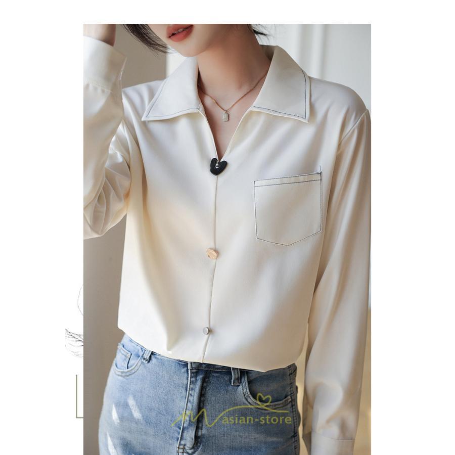 シャツ・ブラウス | ブラウス トップス レディース Vネック秋 シンプル 着回し カジュアル 通勤 オフィス お出かけ 上品 フェミニン 女子会 就活 デート お仕事 エレガント 二次会