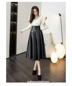 スカート | ロングレザーフレアAライン秋 冬 レディース ロング丈 着痩せ 20代 30代 40代 2022年 50代 送料無料