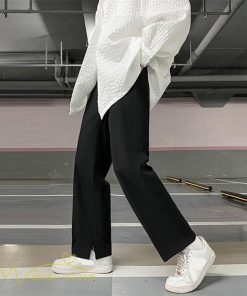 チノパン | ワイドパンツ メンズ 春 夏 秋 無地 アンクルパンツ 大きいサイズ ゆったり パンツ ガウチョパンツ 上品 裾口スリット 夏服 黒 体型カバー 着痩せ カジュアル