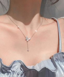 ネックレス | 蝶々チェーンネックレスレディース可愛い