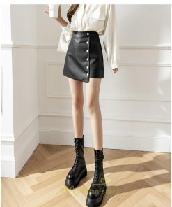 スカート | ミニレザーレディース  タイト 秋 冬 Aライン ハイウエスト おしゃれ フェイクレザー 新作 オシャレ 2022 可愛い 着痩せ