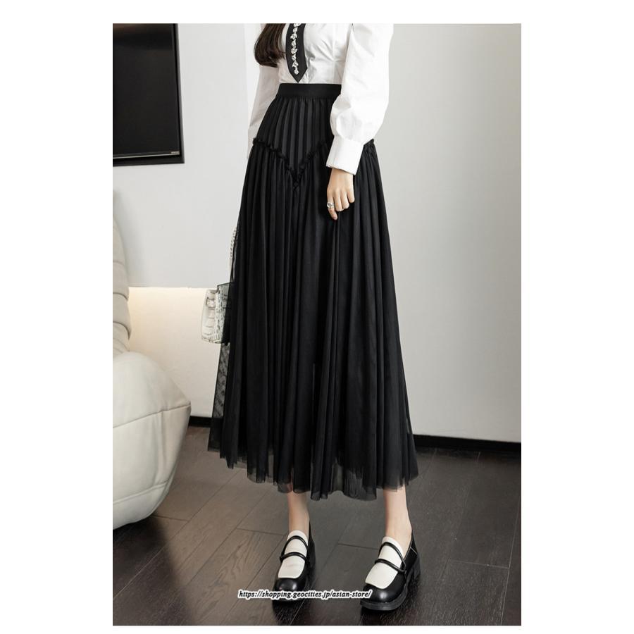 スカート | ロングティアードAラインレディース フレアハイウエスト 秋冬 無地 20代30代40代50代 オシャレ ゆったり