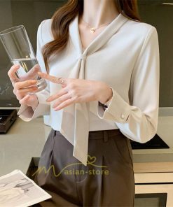 シャツ・ブラウス | ブラウス レディース きれいめ 40代 春夏秋新作 オシャレブラウス シフォンシャツ リボンネック 長袖トップス ブラウス 大人 ゆったり シャツ30代 50代 通勤