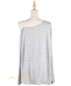 ｔシャツ・カットソー | 長袖Tシャツ レディース 秋物 フェイクTシャツ 切り替え カットソー ロングｔ 無地 肩出し ゆったり キャミソールTシャツ 長袖 Tシャツ 大きいサイズ 女性