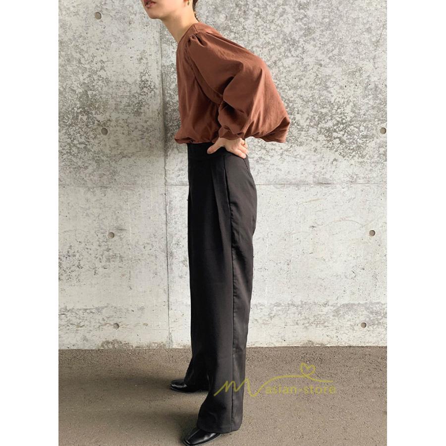 シャツ・ブラウス | 長袖ブラウス 綿100%ブラウス レディース シャツ 秋物 パフスリーブブラウス 無地 トップス 長袖 夏秋物 20代30代 可愛い ゆったりシルエット OL 大人