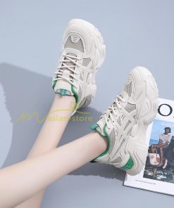 スニーカー | レディース 白 ダッドレディース 厚底 身長アップ ランニングシューズ 通気 厚底シューズ 厚底ダッドスニーカー 軽量 美脚 歩きやすい