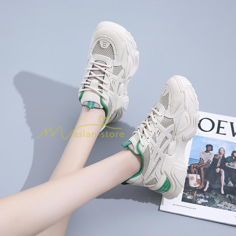 スニーカー | レディース 白 ダッドレディース 厚底 身長アップ ランニングシューズ 通気 厚底シューズ 厚底ダッドスニーカー 軽量 美脚 歩きやすい