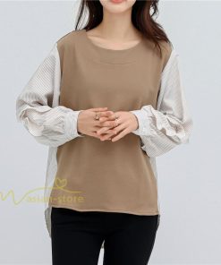 シャツ・ブラウス | Tシャツ レディース トップス 長袖 秋コーデ 切り替え パフスリーブ カットソー ブラウス ゆったり 可愛い カジュアル オフィス 20代30代40代 シンプル 春夏秋