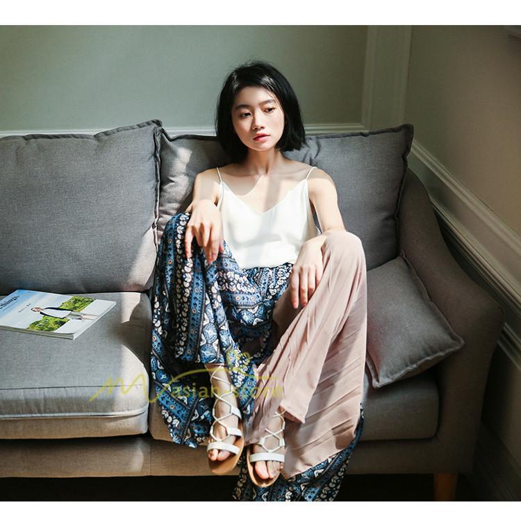 スカート | マキシロング ワイド フレア ゆったり バイカラー 春 夏 秋 冬 レディース 体系カバー Aライン プリーツシフォン 20代30代40代50代