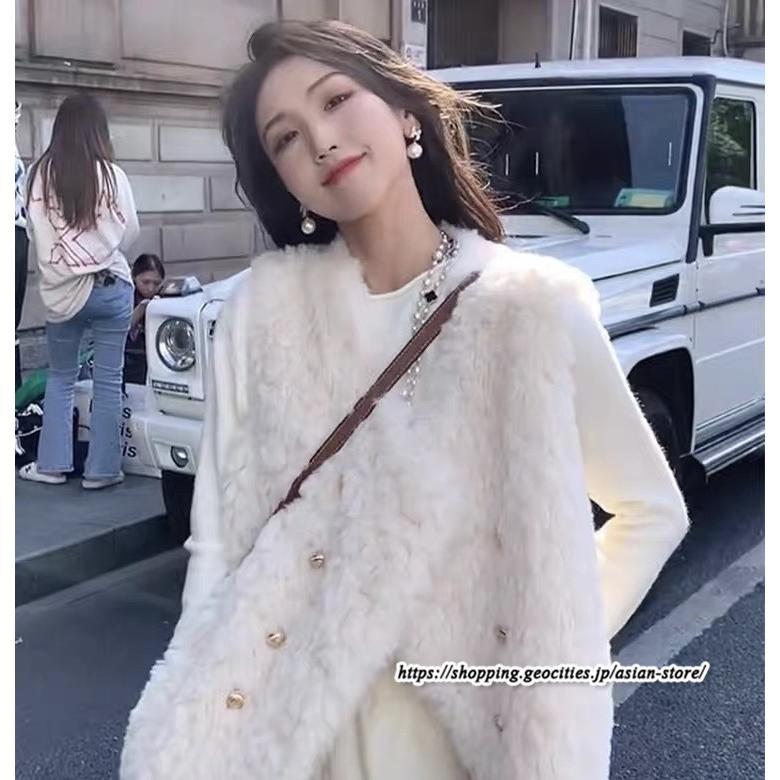 ベスト | ボリュームフェイクファーファー毛皮レディース 冬 フェイクファー 毛皮コート アウター ノースリーブ ふわふわ ジレ 前開き 秋冬