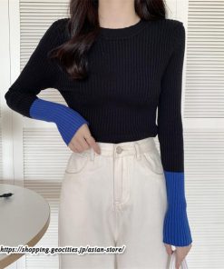 ニット・セーター | カットソー ニット レディース リブニット 長袖 秋冬 春 トップス スリム ストレッチ インナー 無地 長袖ニット 通学通勤 着痩せ 長袖カットソー プルオーバー