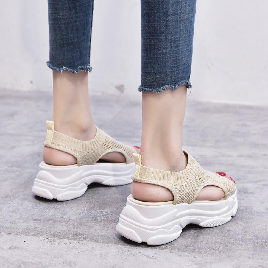 パンプス | 通気性 サンダル メッシュ 韓国風 歩きやすい 厚底 カジュアル レディース スポーツサンダル