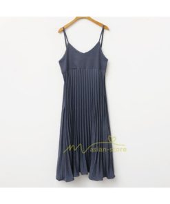 マキシ | プリーツワンピース キャミソールワンピ ロング丈 レディース 韓国ファッション 20代30代40代 春夏秋冬 着痩せ 着回し 2021作 通勤通学 カジュアル 上品