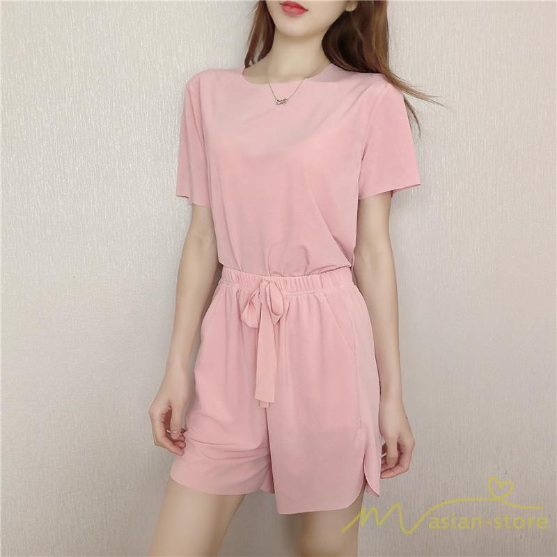 パジャマ ルームウェア | パジャマ レディース 夏 半袖 ルームウェア 涼しい 部屋着 ナイトウェア 寝間着 柔らかく軽い薄手の快適Tシャツパジャマ 薄手パジャマ 部屋着 上下セット