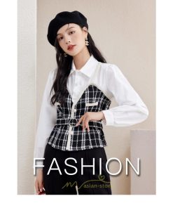 シャツ・ブラウス | ブラウス シャツ 切り替え レイヤード風 重ね着風 チェック柄 レディース 春秋  ゆったり 長袖 カジュアル 通勤 20代30代40代50代 きれいめ オシャレ