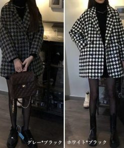 ジャケット・ブルゾン | 千鳥格子柄 ジャケット 中綿コート 秋冬