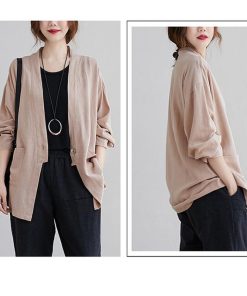 カーディガン | 羽織り レディース 秋服 ライトアウター Vネック 麻綿 無地 20代 30代 春 夏 秋 長袖 カジュアル 40代 50代 秋コーデ 秋かわいい