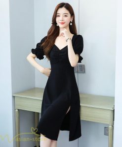 ミディアム | ワンピース レディース 着痩せ 半袖 Vネック カジュアル Aライン おしゃれ ミディアムワンピース エレガント 大きいサイズ 黒 夏 サマーワンピース 夏服 新作
