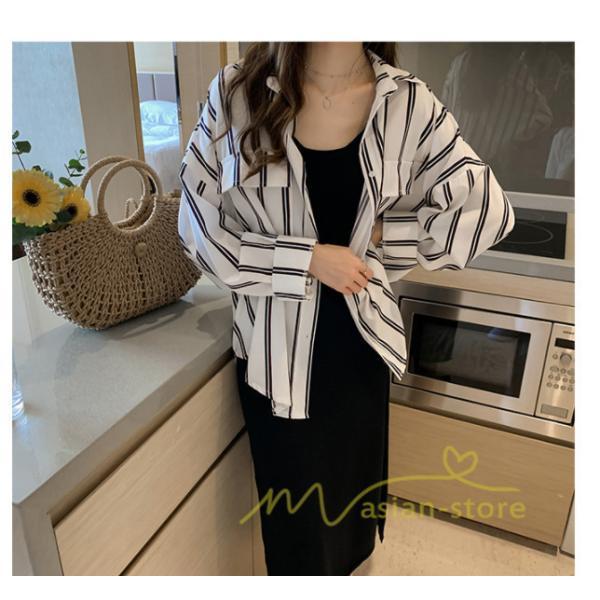 在庫ある | 短納期シャツレディースブラウス ビジネスカジュアルゆったりシャツトップス フォーマルシャツ オフィスブラウス ストライプ 薄手 通学通勤 春夏衣装 着痩せ