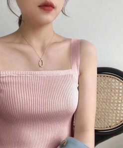 Tシャツ・カットソー | リブニット タンクトップ スクエアネック