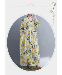 マキシ | マキシワンピース ワンピース 夏 秋 レディース マキシ丈 長袖 ロング 丸首 花柄 ロング丈 リラックス マタニティ 秋 ゆったり 秋服 夏服 体型カバー