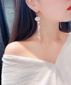 その他アクセサリー | レディース かわいい 大きめ チェーンピアス ロングピアス パール フープ ぶらさがり ピアス