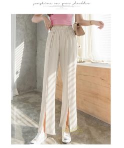 ワイドパンツ | レディース パンツ ボトムス ズボン ガウチョパンツ 体型カバー 着やせ ロングパンツ ハイウエスト 美脚 カジュアル お洒落 スリット ゆったり