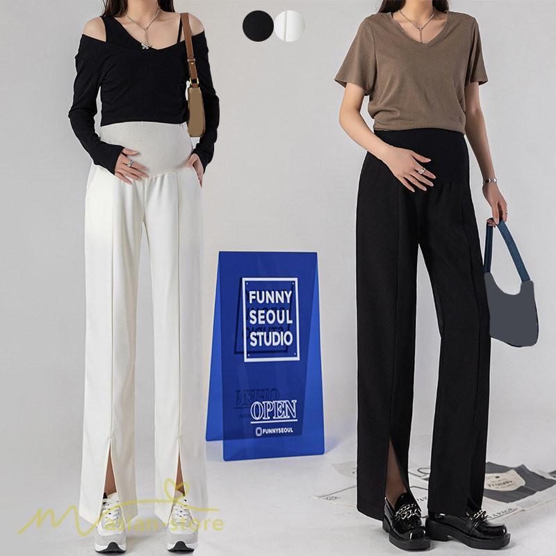 パンツ レギンス | マタニティパンツ ワイドパンツ 無地 妊婦服 おしゃれ ゆったり マタニティウェア パンツ 着痩せ 無地 サマーパンツ お出かけ 日常 ウエスト調整 裾口スリット