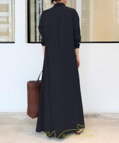 マキシ | ワンピース レディース 春 秋 長袖 ロングワンピース スカート マキシ丈 秋冬 通勤着 可愛い ゆったり 体型カバー カジュアル 綿麻 50代 40代 30代 20代