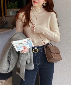 ニット・セーター | 裏起毛ハイネックニットトップスレディース