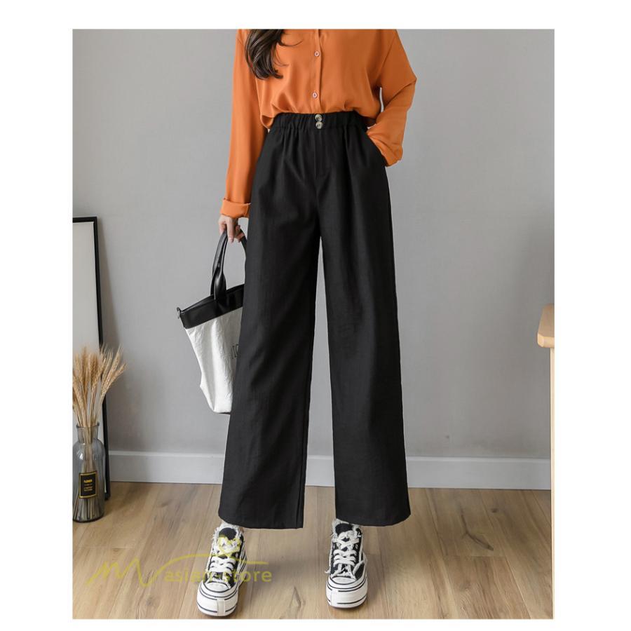 ワイドパンツ | ガウチョパンツ ゆったり ロングパンツ ハイウエストパンツ ウエストゴム カジュアルパンツ 無地 体型カバー レディース おしゃれ 通勤通学