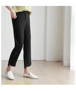 スラックス | ボトムス 夏 レディース 着痩せ 日常感 ゆったり OL ハイウエスト カジュアル ビジネスパンツ オフィス パンツ フォーマル 夏コーデ 9分丈 おしゃれ