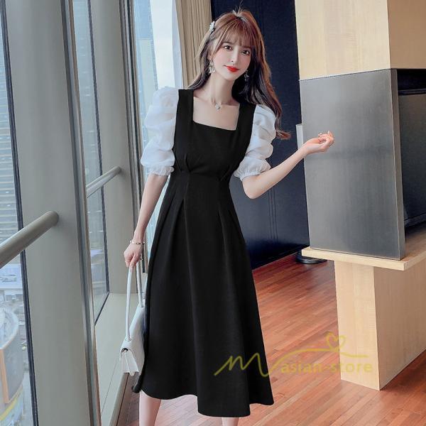 ミディアム | ワンピース レディース きれいめ フォーマルワンピース 結婚式 ドレス 二次会 膝丈ワンピース 40代 カジュアル ナチュラル お出かけ レトロ風 韓国ファッション