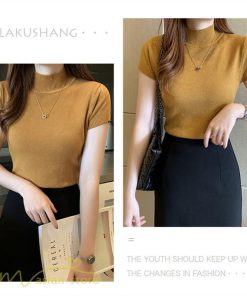 送料無料SALE | サマーニット レディース 半袖 トップス ストレッチ 無地 スリム ニット 可愛い セクシー 柔らか 大人 オフィス 洗えるニット 黒 夏服 夏物 女っぽい 白 OL