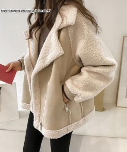 コート・ジャケット | アウター ジャケット レディース フリースジャケット ジップアップ カーディガン 防寒 厚手 フェイクスエードライダースジャケット フードなし フェイクファー