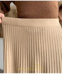 スカート | ロングレディース ニット ハイウエスト Aライン 着痩せ 秋冬新作 あったか 部屋着 おしゃれ ニット 外出 韓国ファッション 可愛い おうち時間