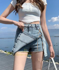 ショートパンツ | スカート風レディースデニムショーパン ハイウエスト 短パン 20代30代40代 カジュアル 通勤通学